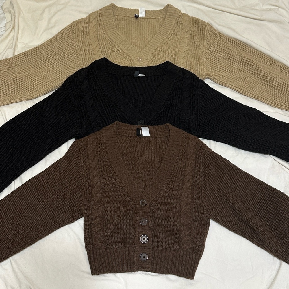 H&M button knit cardigan trio / bundle